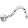 Forbidden Body Jewelry 18g Surgical Steel 2.5mm CZ Crystal Nose