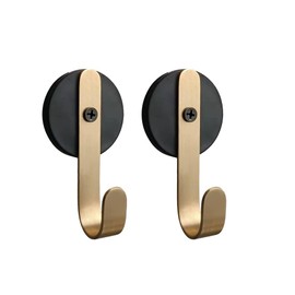 XXhailan 2 Packs Magnetic Hooks Decorative Wreath Hanger for Front Door Magnet Hooks for Hanging Towel Coat Clothes Indoor Outdoor (Thin), Copper,Gold