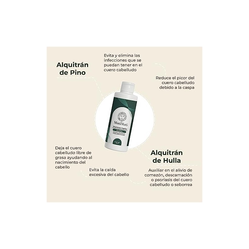 Shampoo Capilar Alquitrán Psoriasis, Caspa Matimati 425ml