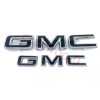 GMC 2pcs Set Front Rear Chrome Black GMC Emblems Fit