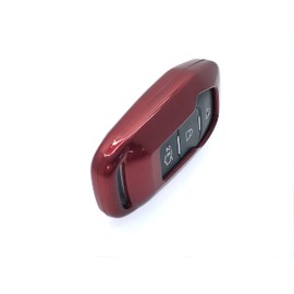 Nordecco Glossy Key Case Protective Cover Compatible With Ford Mustang MONDEO 3 Button KeyLess (Red)