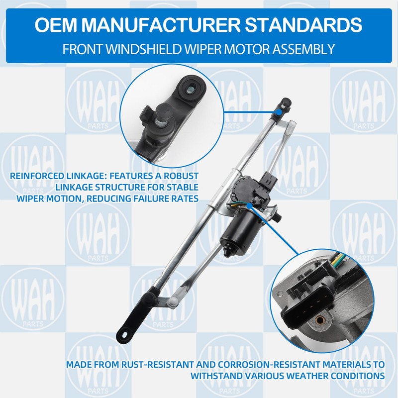 Wahparts Front Windshield Wiper Motor and Linkage Assembly Compatible With