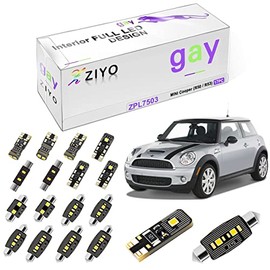 ZPL7503- (17 Bulbs) LED Interior Light Kit + License Plate Light Bulbs Package Replacement for MINI COOPER Mini ONE R50 R53 2001-2007, Xenon White Dome Light Error Free