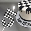 YOOLOOK Black White Checkered 1st Birthday Number Candles, Number 1