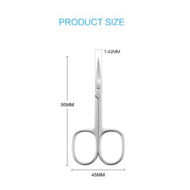 JARVISTAR Curved Edge Nail Scissors, Cuticle Scissors, Extra Sharp, Rustproof Stainless Steel Manicure Scissors, Multi-Purpose Pedicure Beauty for Nails, Cuticles, Eyebrows, Eyelashes, Dry Skin, 95 mm