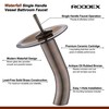 RODDEX Waterfall Bathroom Faucet Glass Single Handle Solid Brass Basin