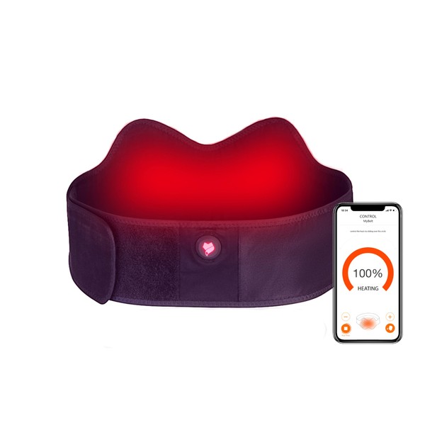 Vulpés Heated Heat Belt | Heat Support for the Back, Kidney and Pelvic Area | Smartphone Control | Bamboo Material | Developed in Germany (without Power Bank), Onyx black (without power bank)
