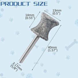 Diamond Rotary Nail Grinder Bits for Dog, 2PCS Diamond Dog Nail Grinder Head for Dremel,1/8" Replacement Grinder Wheel Pets Nail Grooming Tools for Medium Large Dogs