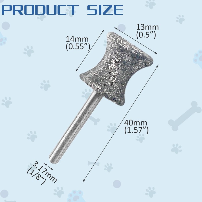 Diamond Rotary Nail Grinder Bits for Dog, 2PCS Diamond Dog