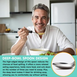 AuntyFey Weighted Adaptive Utensils, 4Pcs Weighted Utensils for Hand Tremors, 45°Angled Parkinsons Utensils for Elderly, 3.5oz Weighted Built Up Utensils for Adults, Disabled, Parkinson, Right-Handed