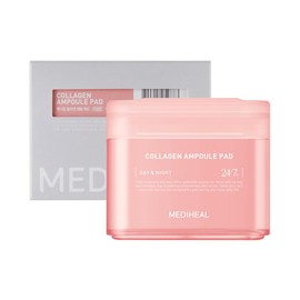 Solo recarga) Mediheal Ampollas de Colágeno en Almohadillas (100 almohadillas) - Almohadillas de algodón para tonificar la piel facial para reafirmar la piel y restaurar la elasticidad - Almohadillas
