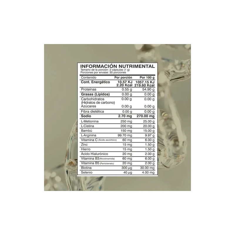 Biosuple Biotina Ácido Hialurónico Vitaminas 60 Cápsulas Uñas Cabello