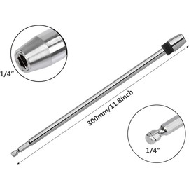 Bestgle 12 Inch (300mm) Long Magnetic Screwdriver Bit Holder 1/4 Inch Hex Shank Quick Change Bit Extension Bar for Screws Nuts Drill Hand-held Driver