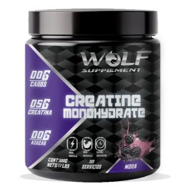 Creatina Monohidratada 500g Wolf En Polvo Sabores Moras                                                                                               