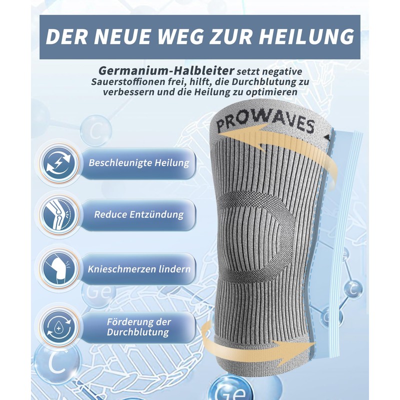 ProWaves Compressed Knee Brace Women Men Knee Support Meniscus Arthritis