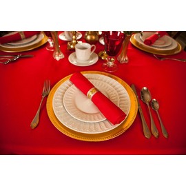 LinenTablecloth 17-Inch Polyester Napkins (1-Dozen) Red