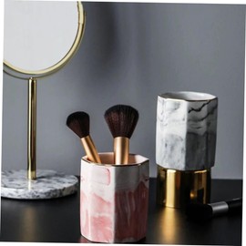Operitacx 1pc Marble Pattern Storage Container Ceramic Storage Cup Ceramic Pen Holder Marble Makeup Brush Holder Nordic Style Storage Cup Desktop Pencil Holder Storage Bin Ceramics Pink