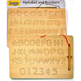 Learn to Write - Larger Easier Portable Wooden Alphabet Tracing Board - Tracing Letters for Kids - Montessori Toys for 3+ Year Old - Letter tracing fine Motor Skills Toys