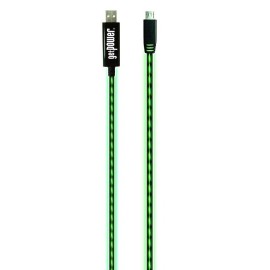 GetPower NEW LED EL Light up Green + Black Charging Charge Sync USB Micro USB 31.5" Cable