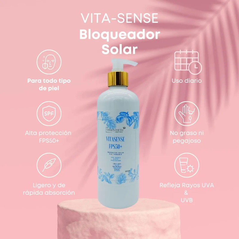 Vita-sense Bloqueador Solar Fps50 Piel Sensible Uso Diario