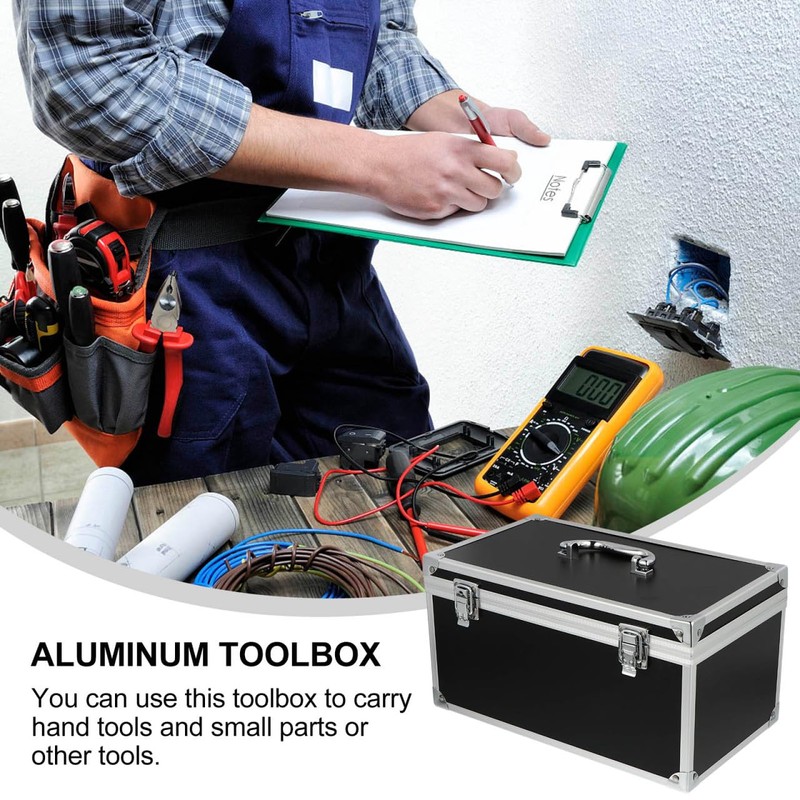 DOITOOL Portable Toolbox Aluminum Alloy Tool Box with Foam Insert,