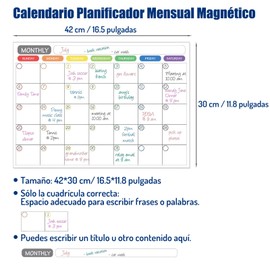 3pk pizarra magnética para nevera,Calendario magnético Calendario Semanal Magnético, Calendario Mensual Magnetico,con 8 Plumones,1 Borrador y 1 Cesta de Almacenaje, para Hogar, Oficina (Blanco)