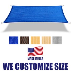 HOMA 16' x 20' Blue Rectangle Sun Shade Sail Canopy, 95% UV Blockage Awning Shelter Fabric Cloth Screen for Patio Outdoor Backyard - Heavy Duty Commercial Grade (Custom Size - Made in USA)