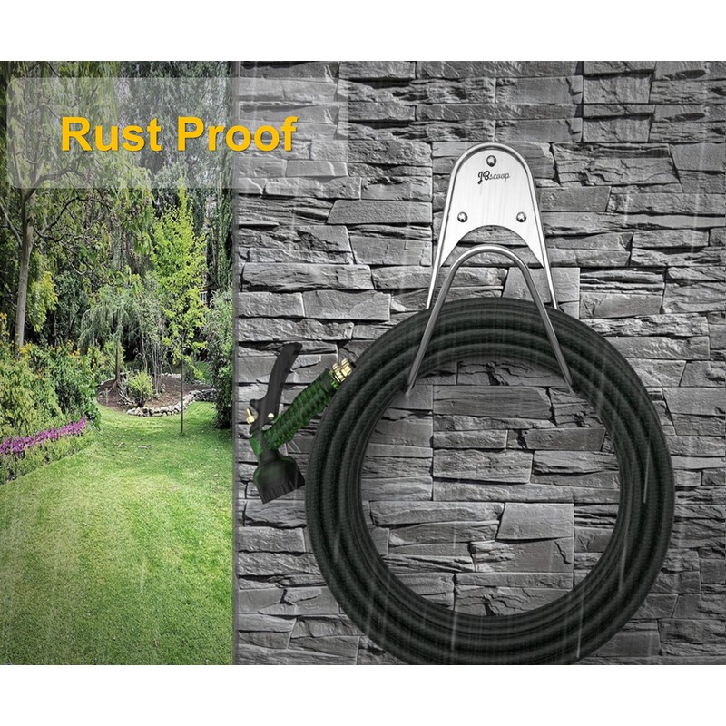 JBscoop Garden Hose Holder Stainless Steel Small Wall Mount Garden