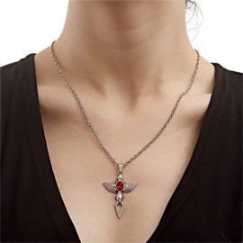Yienate Cross Necklace Choker Silver Angel Wings Cross Pendant Necklace Chain French Knight Shield Cross Necklace Charm Jewellery Gift for Women Girls