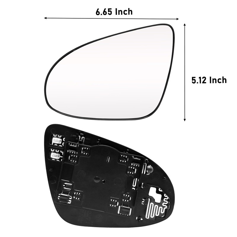 OWITAT Heated Mirror Glass Compatible with Toyota Camry 2012-2017/Avalon 2013-2018,Left