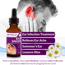 Natural Ear Drops for Ear Pain – Homeopathic Eardrops for Adults, Kids, Baby, & Pets – Relieves Ear Aches, Swimmer's Ear, & Loosens Wax – Kids Safe Ear Health Made in USA