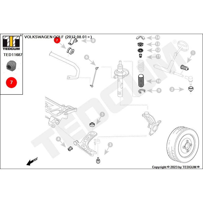 TEDGUM TED11687 FRONT STABILIZER BUSHING (INNER)