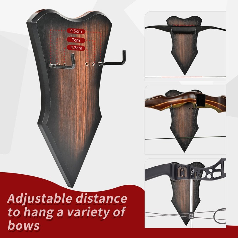 SPG Archery Bow Wall Mount - Horizontal Bow Display Stand