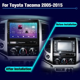 Radio for Tacoma: 4+64G Car Stereo with Bluetooth AM FM Apple Carplay for Toyota Tacoma 2005-2015, 9" Aftermarket Touch Screen Android System Head Unit Car Play Radio with Backup Camera for Car Truck