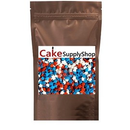 Sprinkle Deco Patriotic 4th of July Independence Day Memorial Day Red White & Blue Edible Sugar Star Sprinkles for Cakes and Cupcakes 4 oz