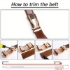 Men's Leather Ratchet Belt, Black and Brown with Metal Plate