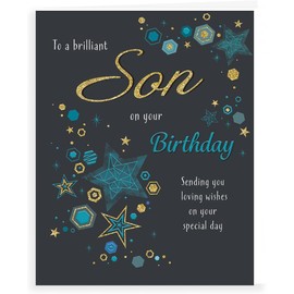 To A Brilliant Son Birthday Card - 6" X 8" Size - We also have birthday cards multipack/christmas cards packs/thank you cards multipack/wholesale/multipack