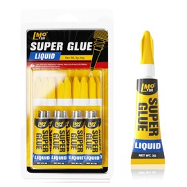 Super Glue Liquid Single Use CA Glue, Clear Cyanoacrylate Adhesive Multipack for Shoe Sole Repair Ceramic Plastic Model Metal Wood Aquarium Leather Pottery Glass, Food Safe Strong and Instant Bonding