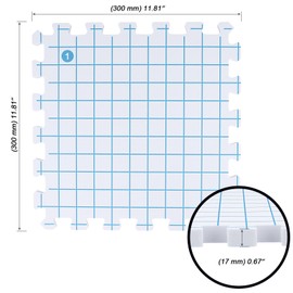 MOUYAT 9 Pieces Knitting Crochet Blocking Mats, Extra Thick EVA Foam Sheets with Grids, White Blocking Mats with 100 Crochet Hooks for Crochet and Knitting, 300 x 300 mm