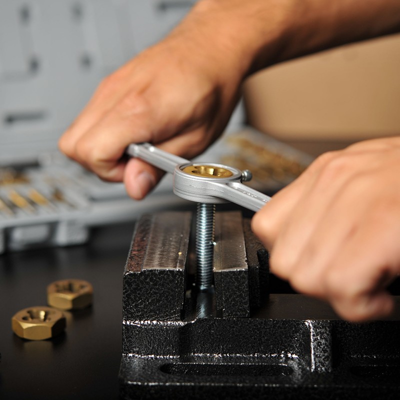 NEIKO 00911A SAE Tap and Die Set, Titanium-Coated Alloy Steel