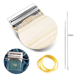 NEWHOMESTYLE Small Loom-Speedweve Type, Household Fun DIY Craft Wooden Weaving Loom Knitting Machine, Darning Weave Tool for Knitting and Repairing (24 Hook)