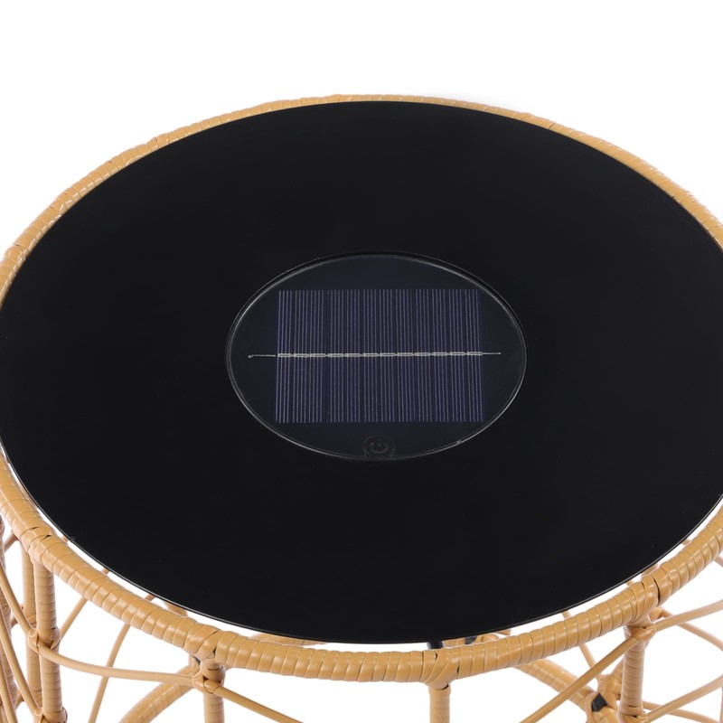 Sumind 2 Sets Solar Nesting Tables with Built-in Lights Cutout