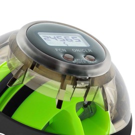 Powerball Kernpower Autostart Max Gyroscopic Hand Exerciser with Wind-Up Mechanism and Tachometer Transparent Grey