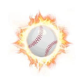 Baseball Stickers Self-Adhesive Sports Ball Sticker Flame Baseball Theme Party Decor Envelope Gift Bag Seal for Sports Party Supplies, Baseball Team Gift, Birthday Parties 5"