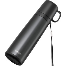 HEEMBURG Thermos Flask Stainless Steel 500 ml for Coffee or Tea Double-Walled Insulated Flask Leak-Proof with Drinking Cup