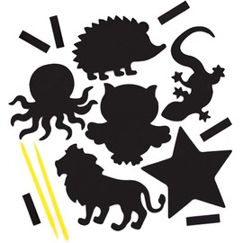 Baker Ross FE496 Rainbow Scratch Art Magnets - Pack of 20, Engraving Art for Children, Creative Activities for Kids, Art Set for Creative Minds