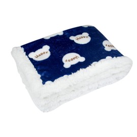 HIMATI Pet Blanket Blanket for Dogs and Cats -HIMATI Towel Mat, Warm, Fluffy, Cold Protection, Insulated, Washable, Cute Pattern, Suitable for Four Seasons, Bed Cover -Blue-S