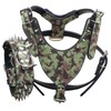 Serijoars Spiked Studded PU Leather Dog Harness Collar Set for