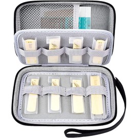 GWCASE Compatible with Vandoren/D'Addario Woodwinds/Sovvid/Glory Saxophone Clarinet Reeds Storage Holder for 12 pcs Reed and Humidity Pack (Box Only) - Grey Inner