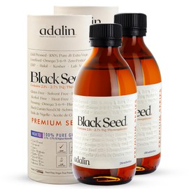 adalin Black Seed Oil Liquid 16.8 fl oz | Nigella Sativa Seed Oil | High Thymoquinone | Cold Pressed | Glass Bottle | Blackseed | Vegan | Gluten Free